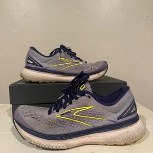 Brooks Glycerin 19 Running Shoes Womens 8 Lavender Navy Yellow Good Cushioning
